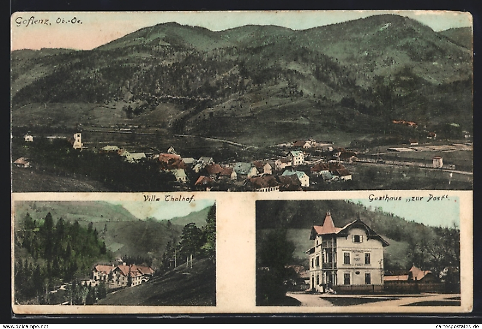 AK Gaflenz /Ob.-Oe., Gasthaus Zur Post, Villa Thalhof, Teilansicht  - Autres & Non Classés