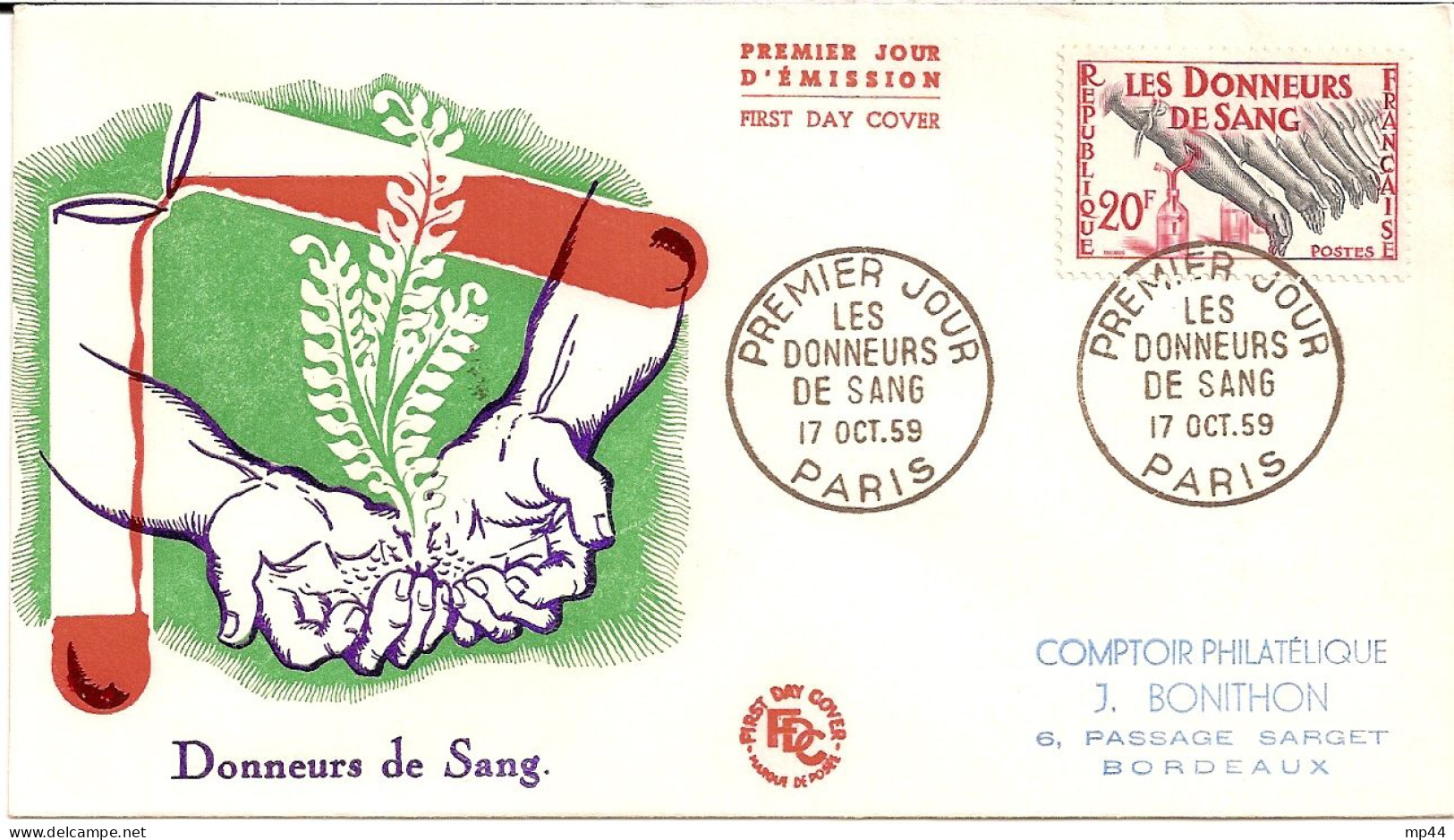 28 --- FDC 1er Jour PARIS Thème Don Du Sang - Bolli Commemorativi