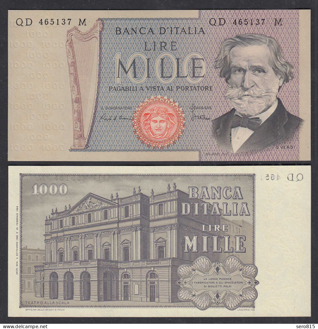 Italien - Italy 1000 Lire Banknote 1980 Pick 101g  AUNC (1-)    (28950 - Sonstige & Ohne Zuordnung