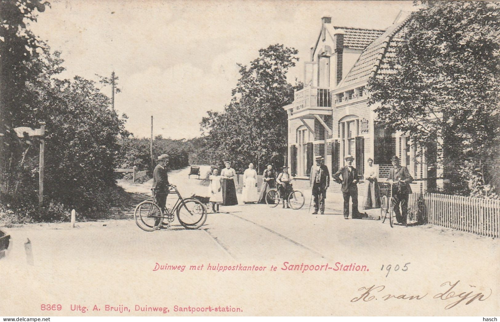4934 157 Santpoort, Duinweg Met Hulppostkantoor Te Santpoort Station. 1905. (Zie Rechterkant)  - Other & Unclassified
