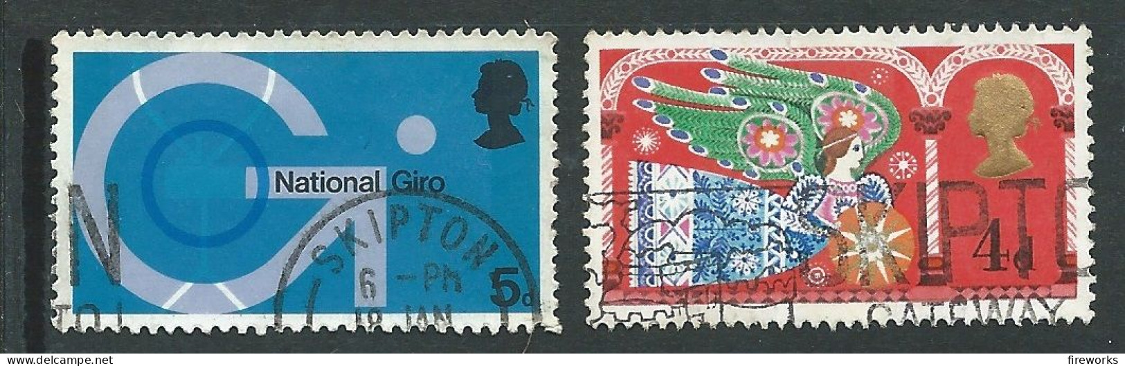 GRANDE BRETAGNE - TIMBRE SCOTT N° 575 Et N°605 De 1969 OBLITERES - Used Stamps