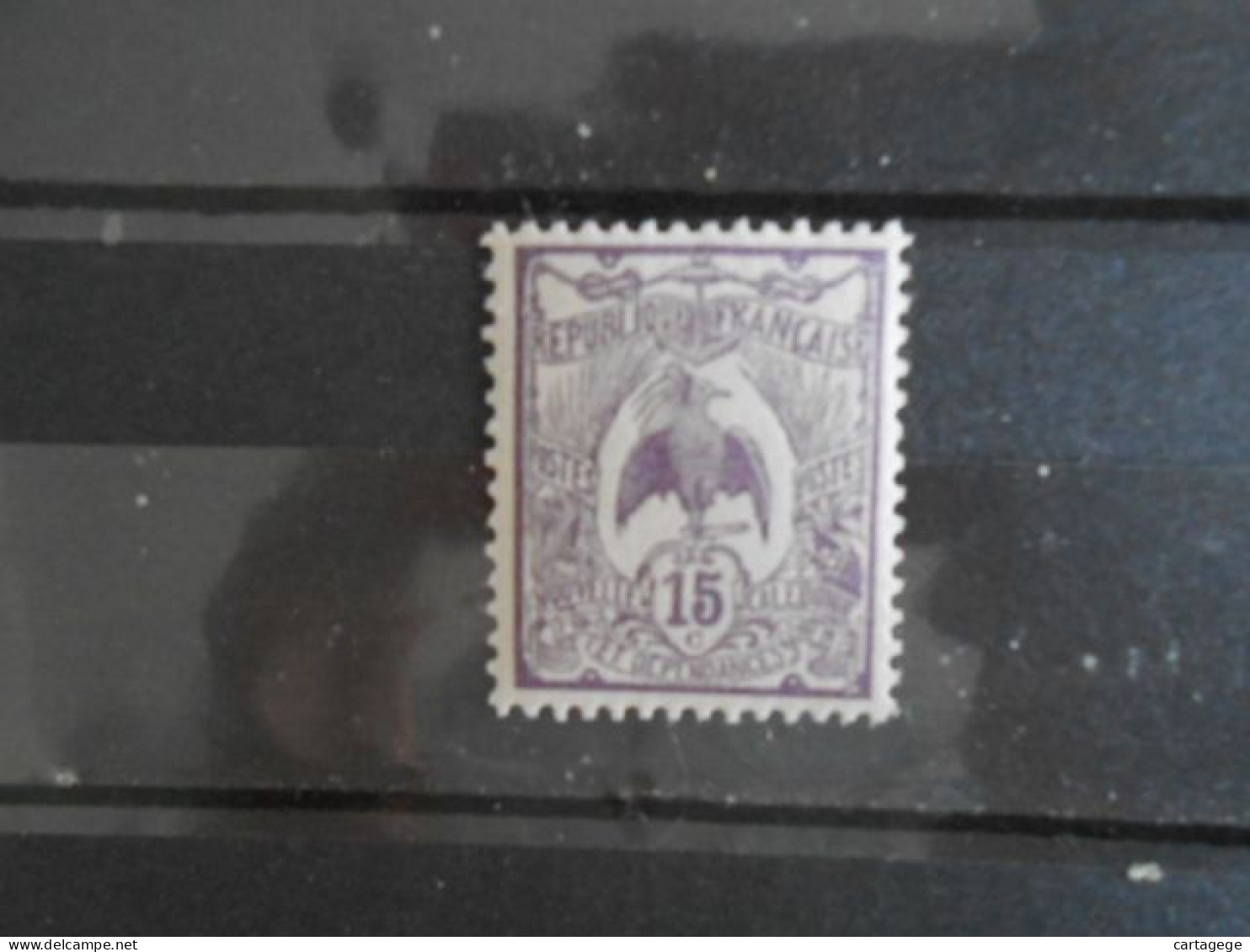 NOUVELLE-CALEDONIE YT 93 CAGOU 15c. Violet* - Unused Stamps