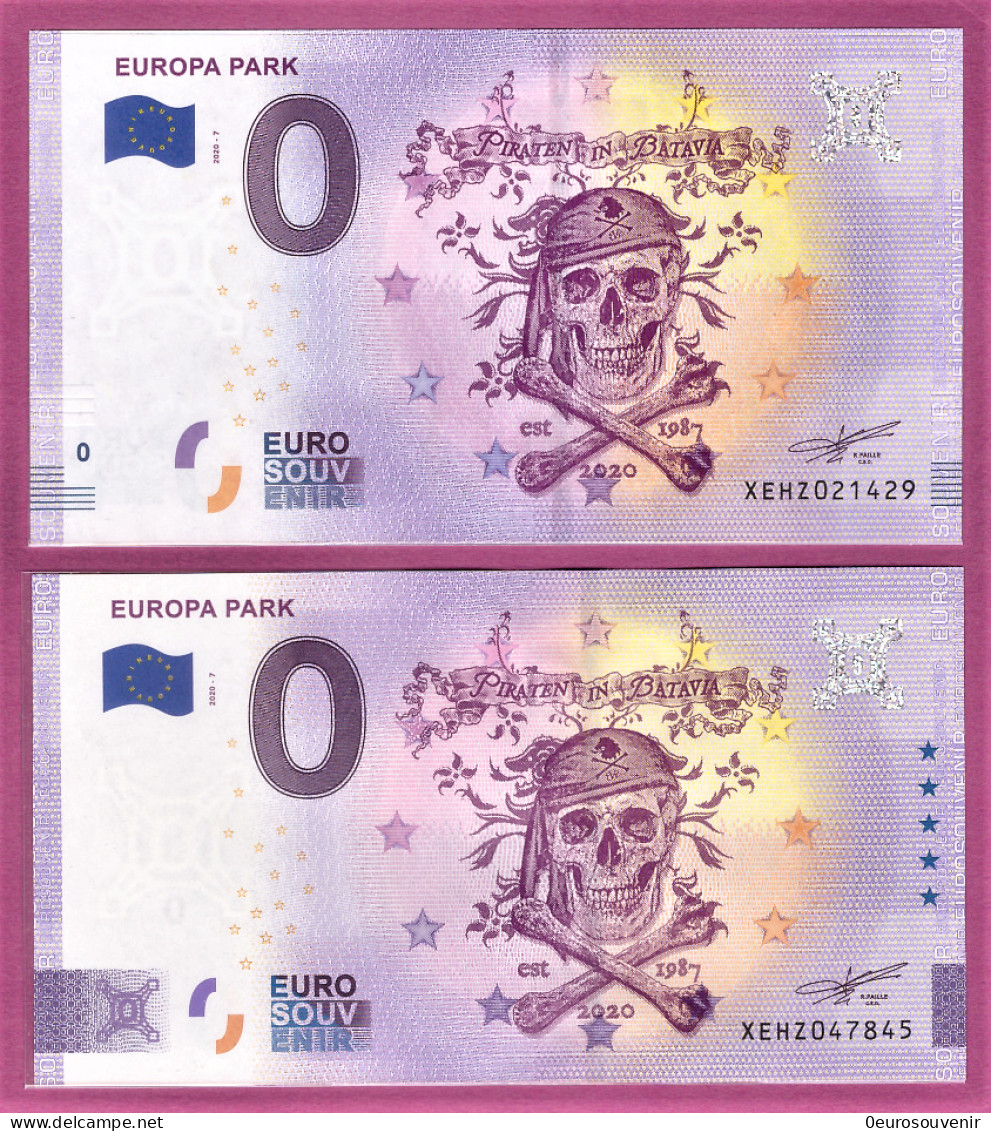 0-Euro XEHZ 2020-7 EUROPA PARK - PIRATEN IN BATAVIA SKULL Set NORMAL+ANNIVERSARY - Private Proofs / Unofficial