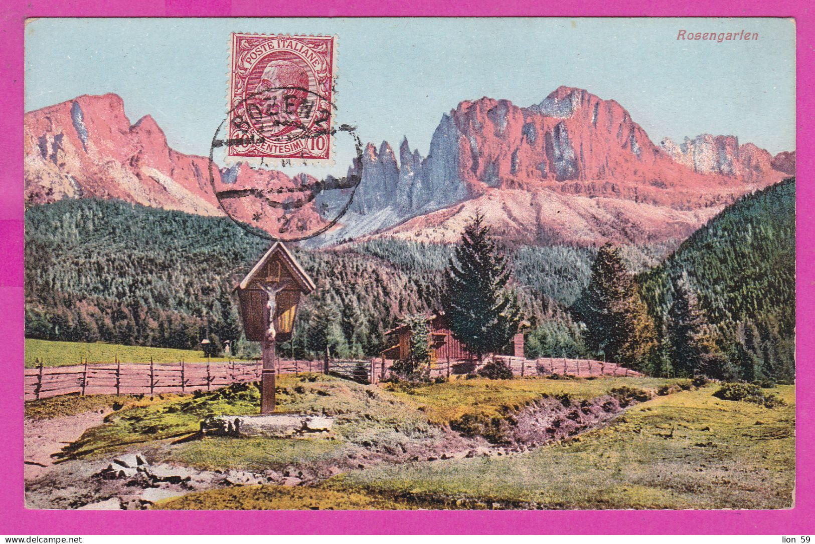 294083 / Italy - ROSENGARLEN , KAMPOSCH'S HOTEL ZUM " WALTER VON DER VOGELWEIDE" BOZEN (TIROL) PC 190. USED - Poststempel