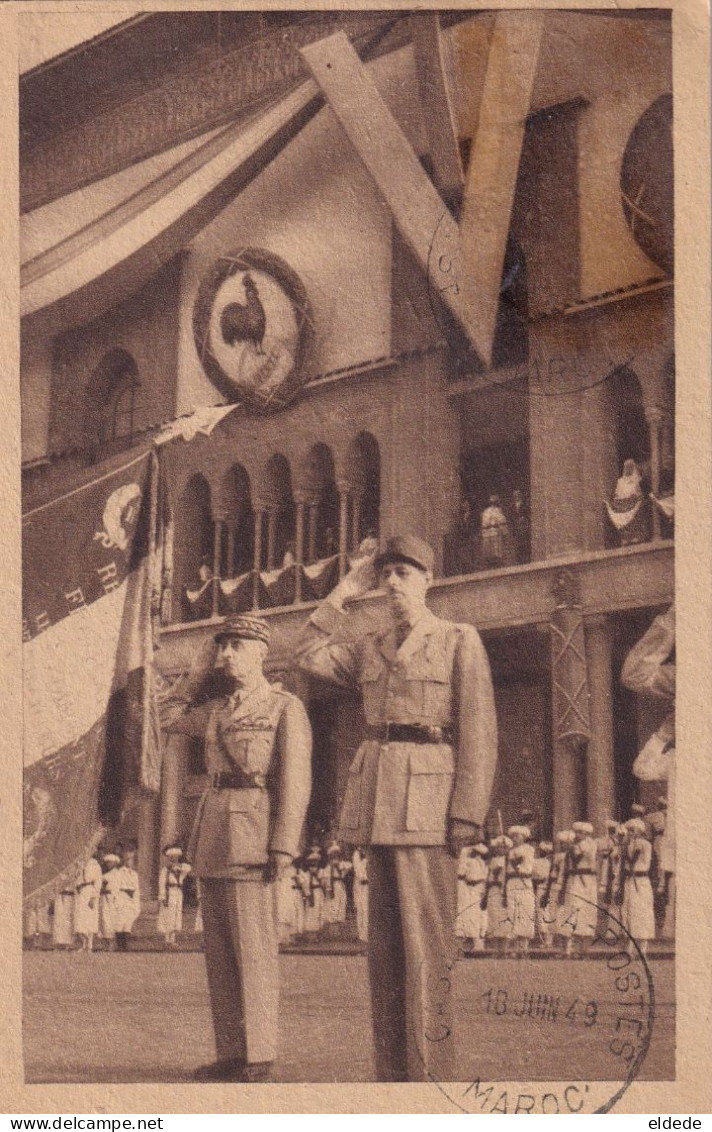 General De Gaulle Et General Catroux Né à Limoges  à Casablanca France Libre Photo Flandrin - Casablanca