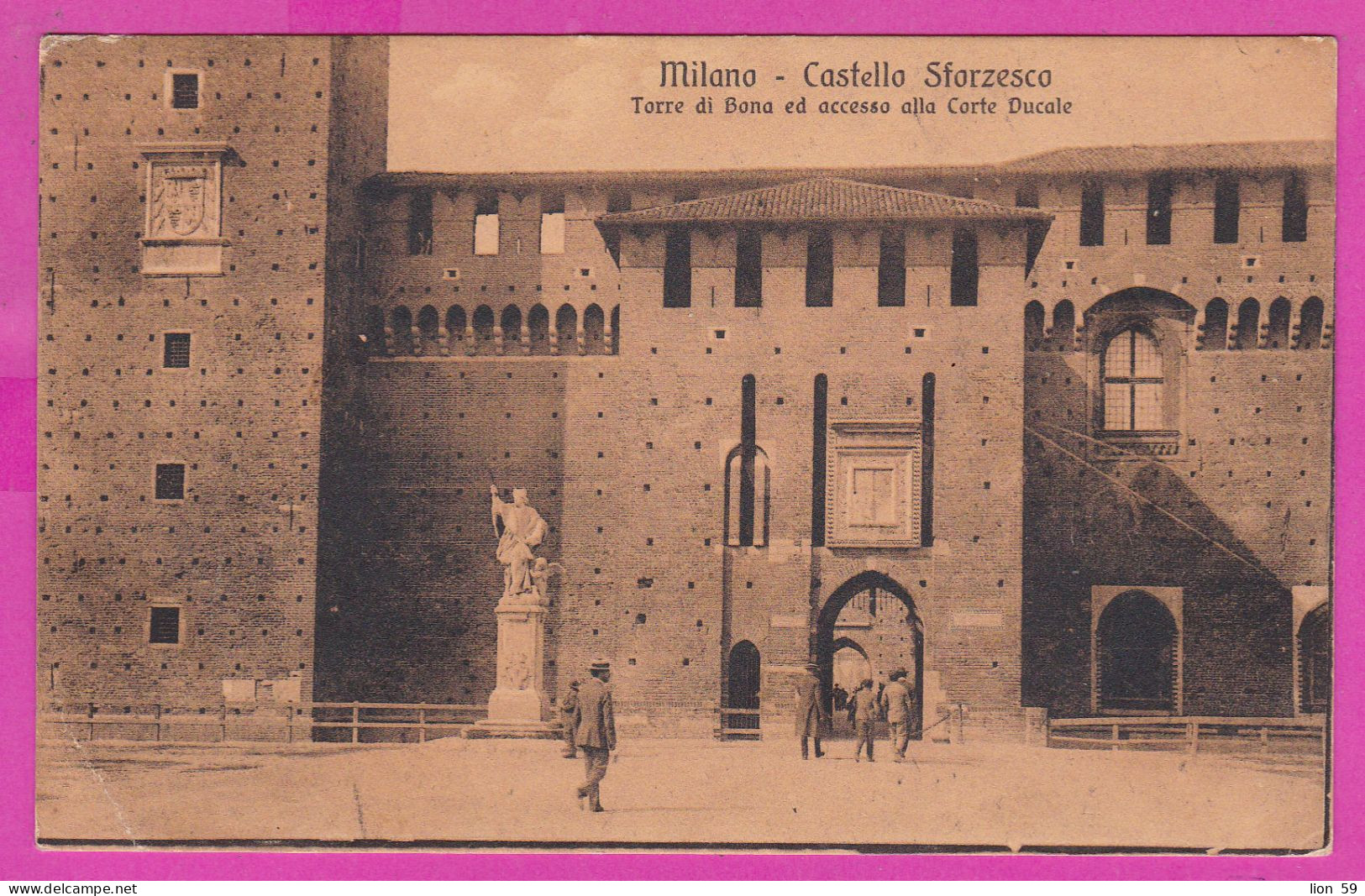 294084 / Italy - MILANO Castello Sforzesco Torre Di Bona Ed Accesso Alla Corte Ducate PC 1908 USED 10 Cent. Victor Emman - Marcophilie