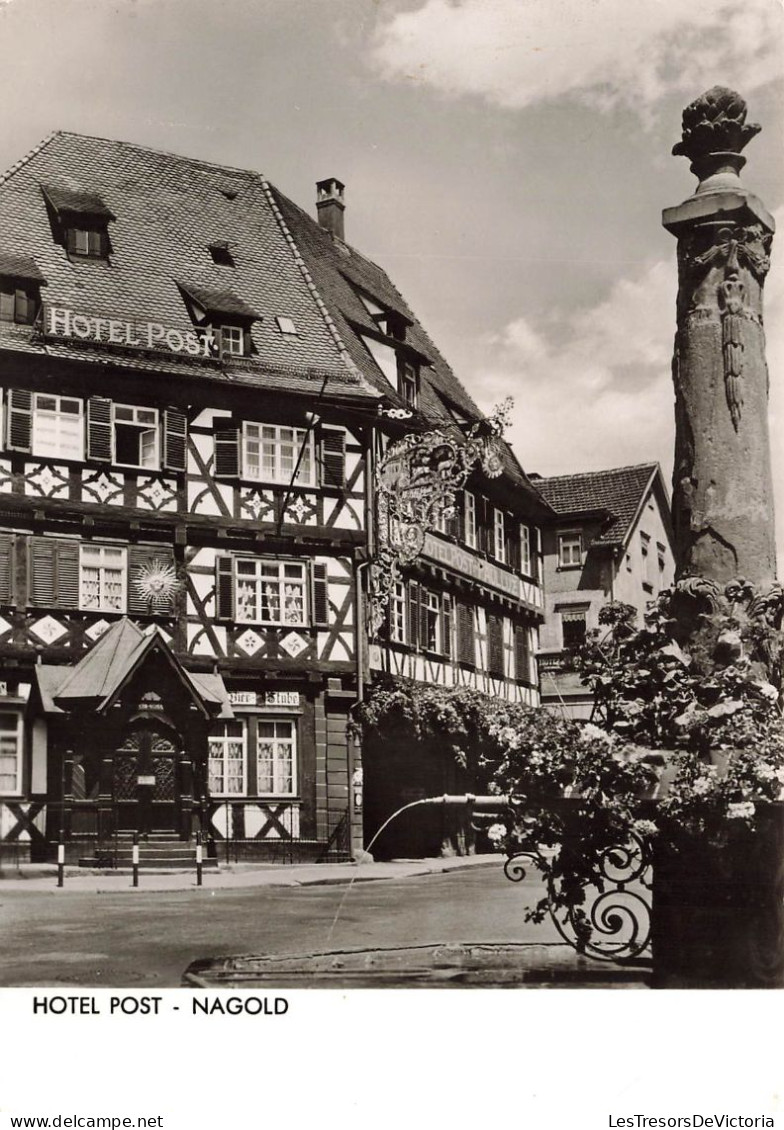 ALLEMAGNE - Hotel Post - Nagold - Vue Générale - Statue - Fontaine - Carte Postale - Nagold