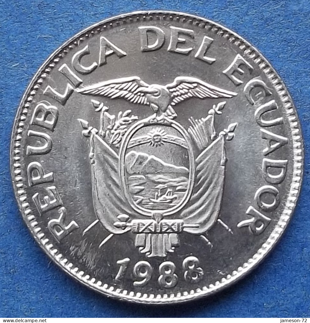ECUADOR - 1 Sucre 1988 KM# 89 Decimal Coinage (1872-1999) - Edelweiss Coins - Ecuador