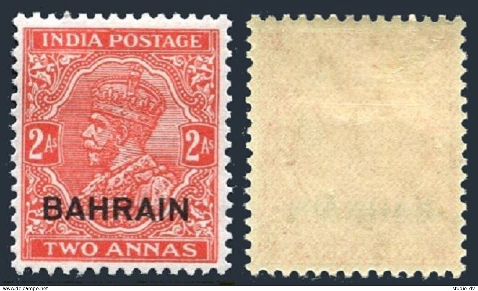 Bahrain 6, Hinged. Michel 6. Indian Postal Administratipn, 1933. - Bahreïn (1965-...)