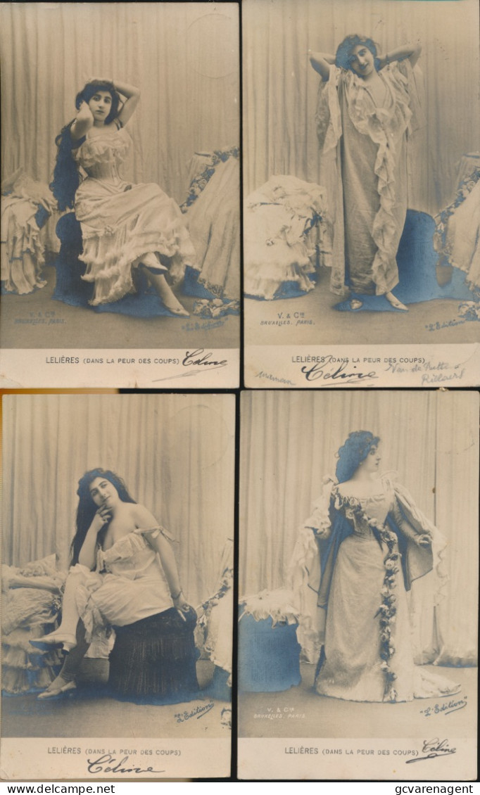 4 KAARTEN.  MOOIE VROUWEN.  JOLIE FEMMES. LELIERES    CARTE PHOTO - Femmes