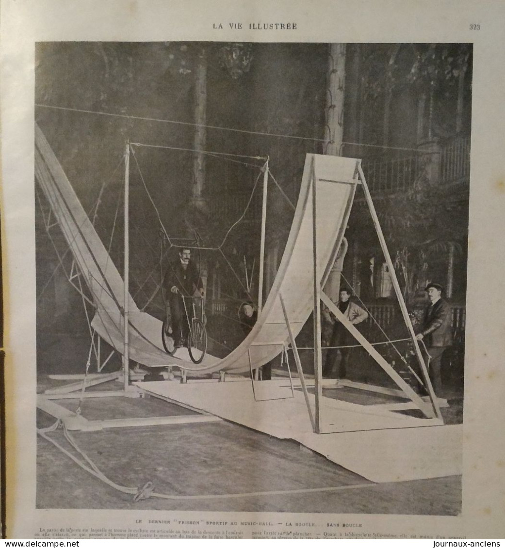 1904 LE DERNIER FRISSON SPORTIF AU MUSIC-HALL - LA BOUCLE SANS BOUCLE - Revue Française " LA VIE ILLUSTRÉE " - Magazines - Before 1900