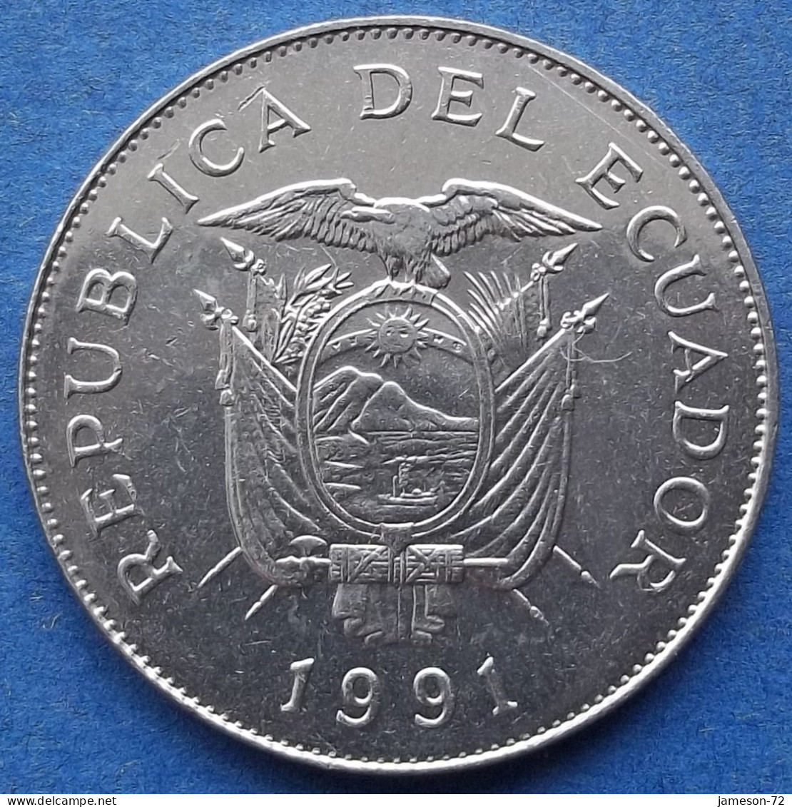 ECUADOR - 50 Sucres 1991 "Mask Of The Solar Deity" KM# 93 Decimal Coinage (1872-1999) - Edelweiss Coins - Equateur