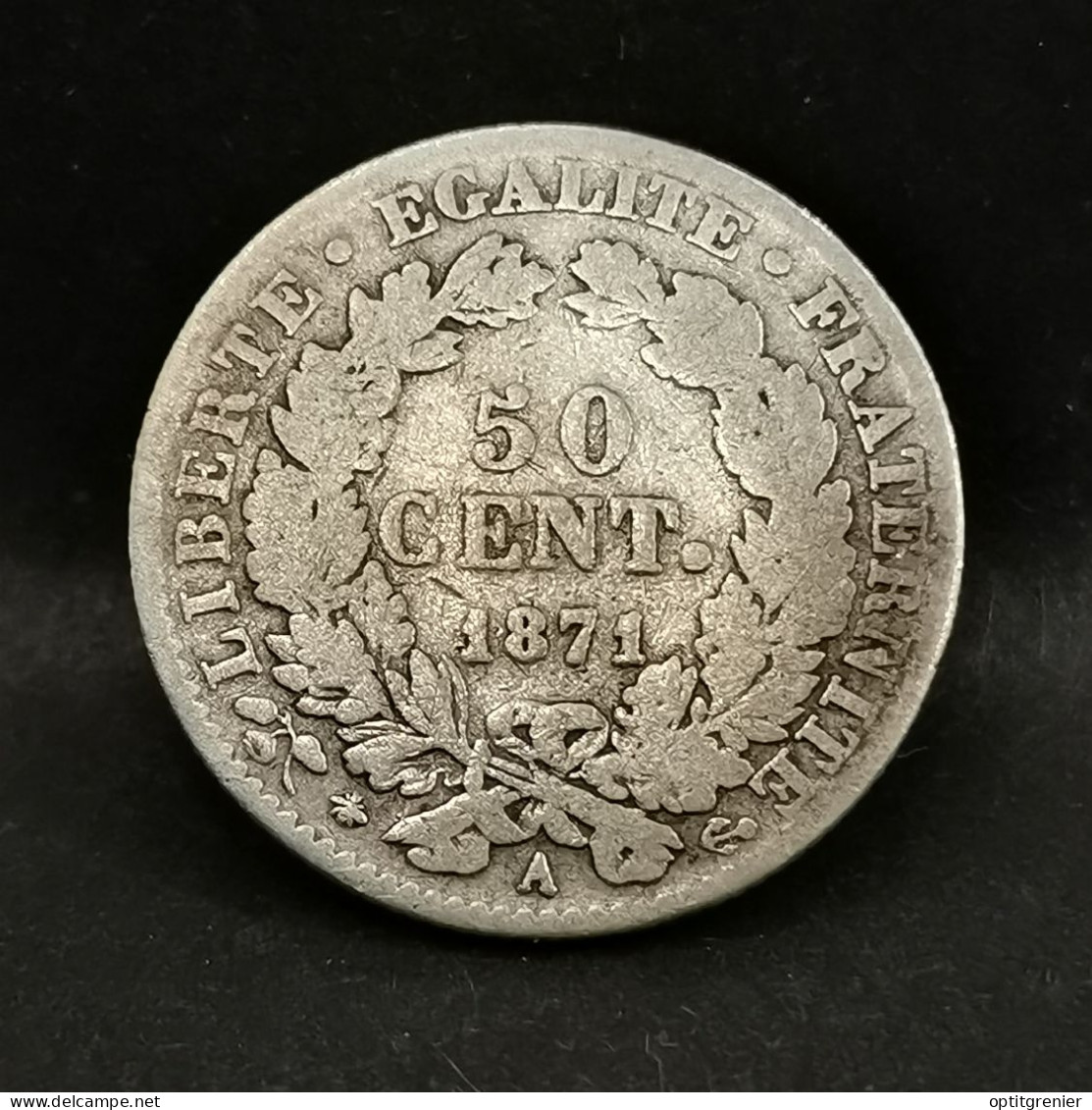 50 CENTIMES CERES ARGENT 1871 A PARIS 235803 EX. FRANCE / SILVER - 50 Centimes