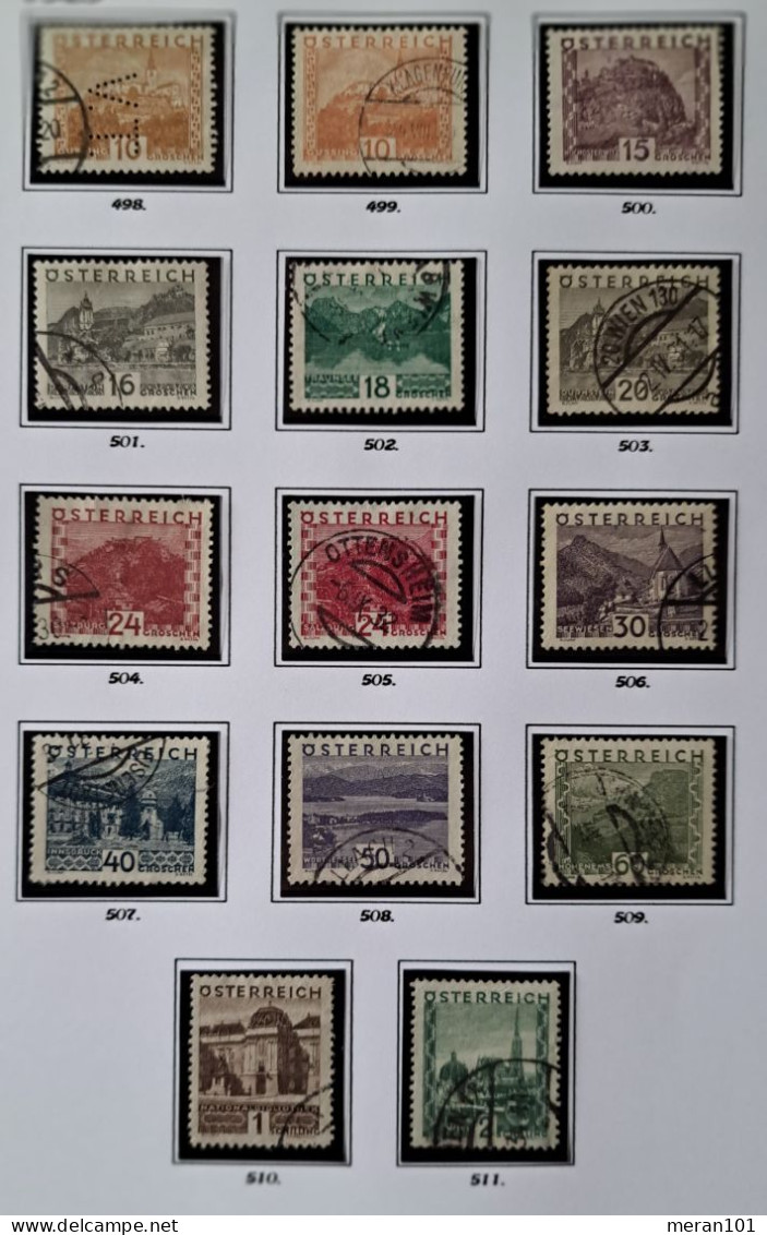 Österreich 1929/30, Mi 498-511 Gestempelt "große Landschaft" - Usati