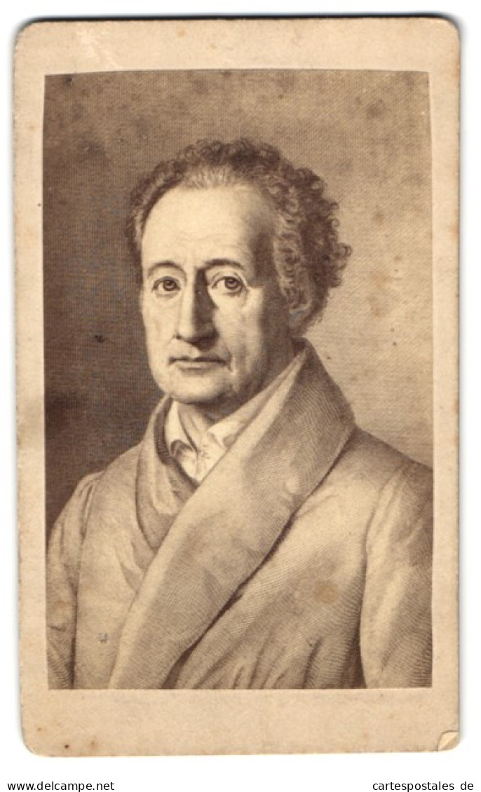 Fotografie Unbekannter Fotograf Und Ort, Johann Wolfgang Von Goethe, Nach Einem Gemälde  - Famous People