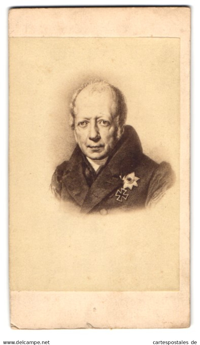 Fotografie Gustav Schauer, Berlin, Wilhelm Von Humboldt Mit Orden Und Eisernes Kreuz  - Famous People