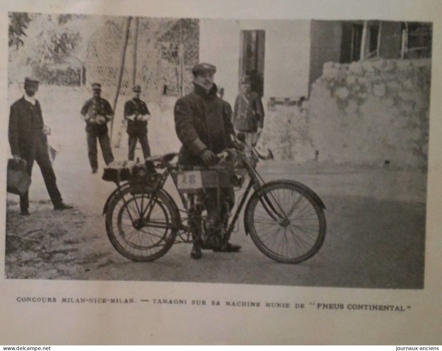 1904 MOTO - CONCOURS MILAN = NICE = MILAN - TAMAGNI SUR MOTOCYCLETTE MARCHAND " PNEUS CONTINENTAL " - LA VIE ILLUSTRÉE - Revues Anciennes - Avant 1900