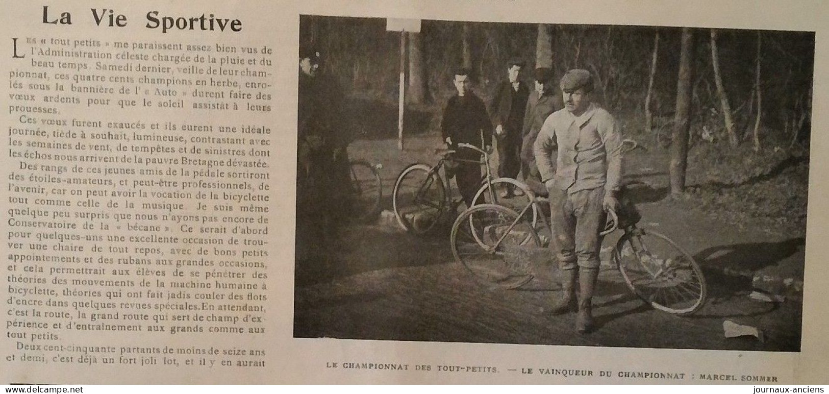 1904 CYCLISME - LA VIE SPORTIVE - LE CHAMPIONNAT DES TOUT PETITS - VILLE D'AVRAY - LA VIE ILLUSTRÉE - Magazines - Before 1900