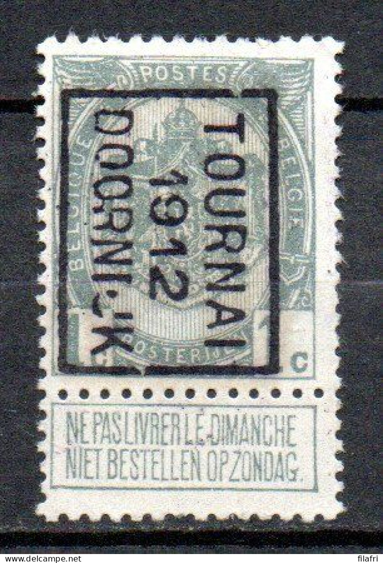 1922 Voorafstempeling Op Nr 81A - TOURNAI 1912 DOORNIJK - Positie B - Roulettes 1910-19