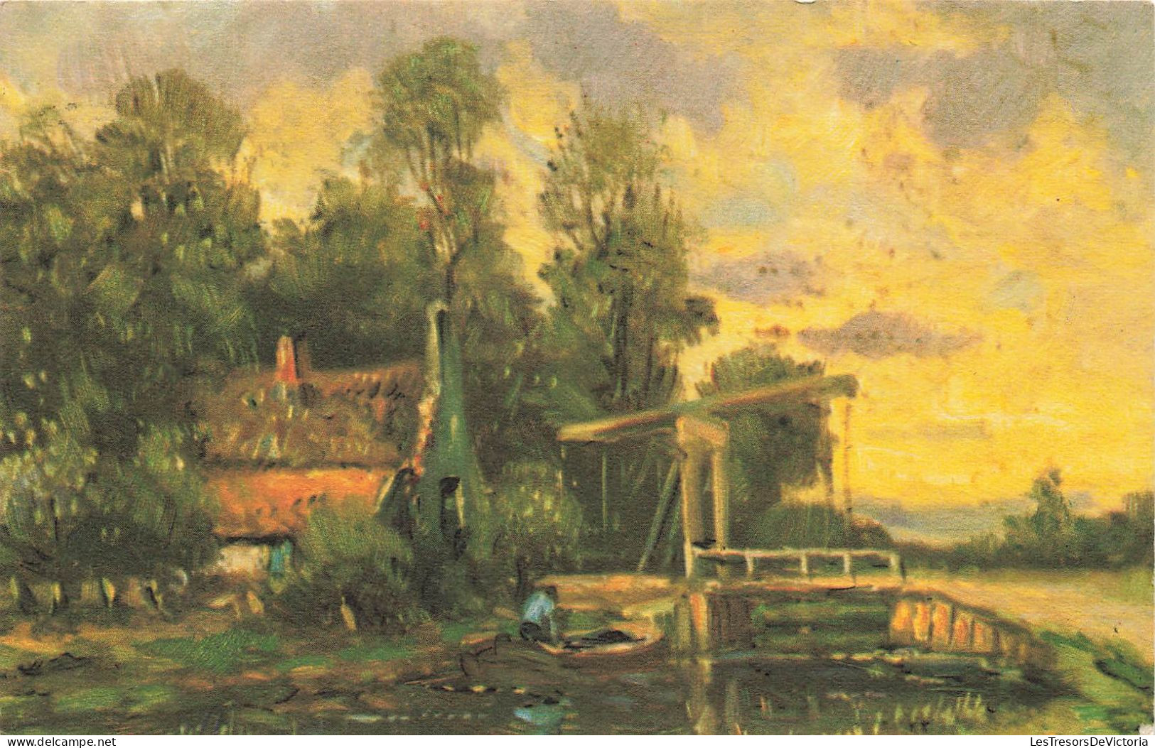 ARTS - Peintures Et Tableaux - Une Maison Au Bord D'une Rivière - Carte Postale Ancienne - Peintures & Tableaux