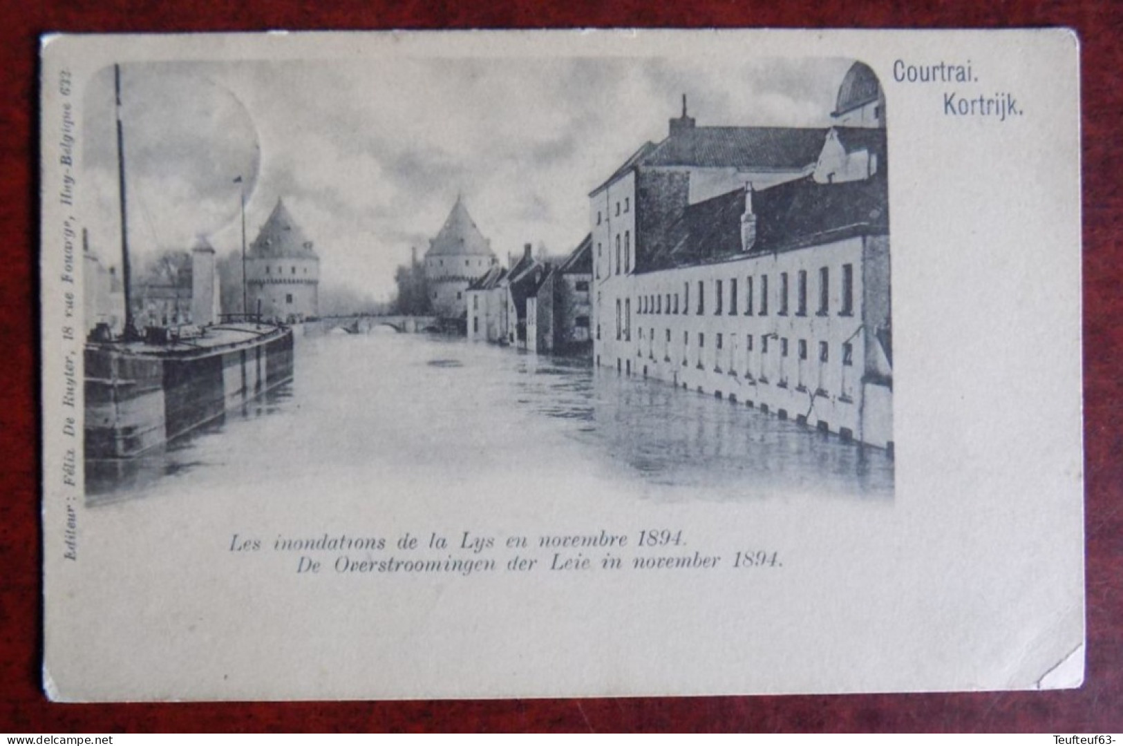 Cpa Courtrai ; Les Inondations De La Lys En Novembre 1894 - Kortrijk