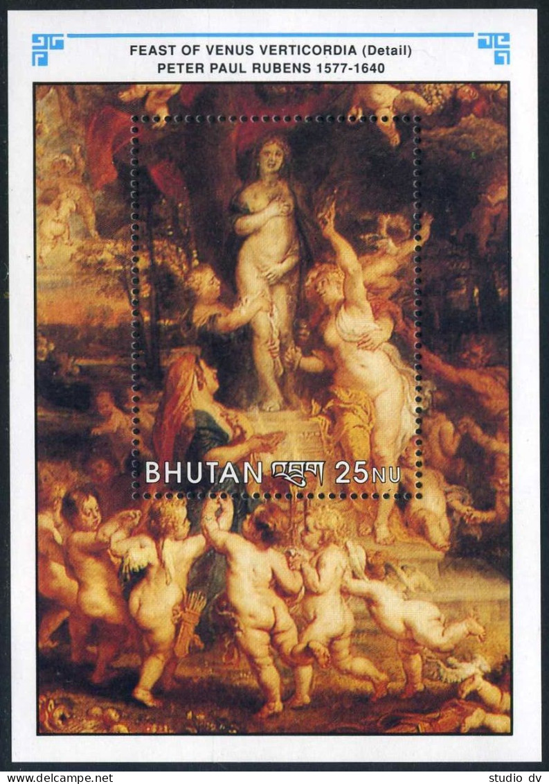 Bhutan 993, MNH. Michel Bl.317. Rubens, 1991. Feast Of Venus Verticordia. - Bhutan