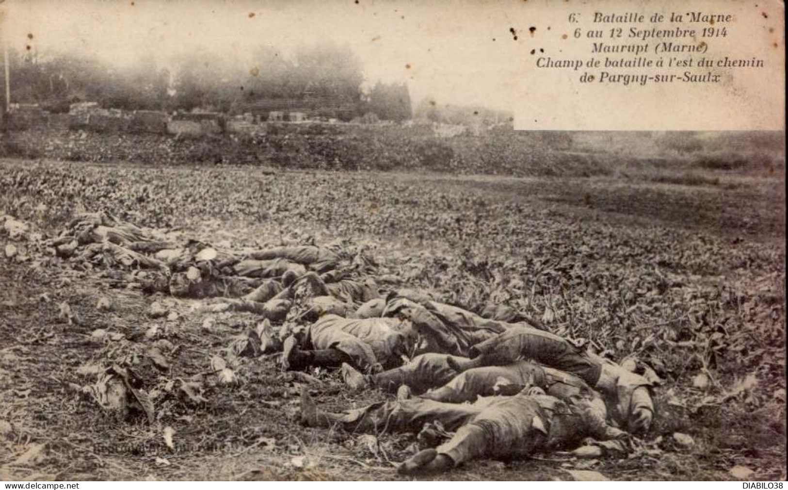 BATAILLE DE LA MARNE 6 AU 12 SEPTEMBRE 1914. MAURUPT ( MARNE ) CHAMP DE BATAILLE A L ' EST DU CHEMIN DE PARGNY-SUR-SAULX - War 1914-18