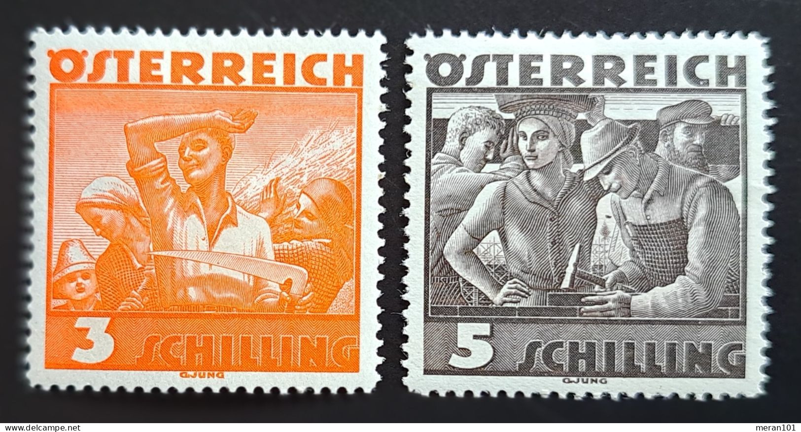 Österreich 1936, Mi 586-87 MH(ungebraucht) "Volkstrachten" - Unused Stamps