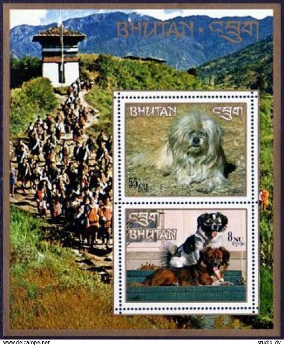 Bhutan 149La,149Ma,149N Perf & Imperf Sheets,MNH.Mi Bl.54A-56A. Dogs 1972. - Bhutan