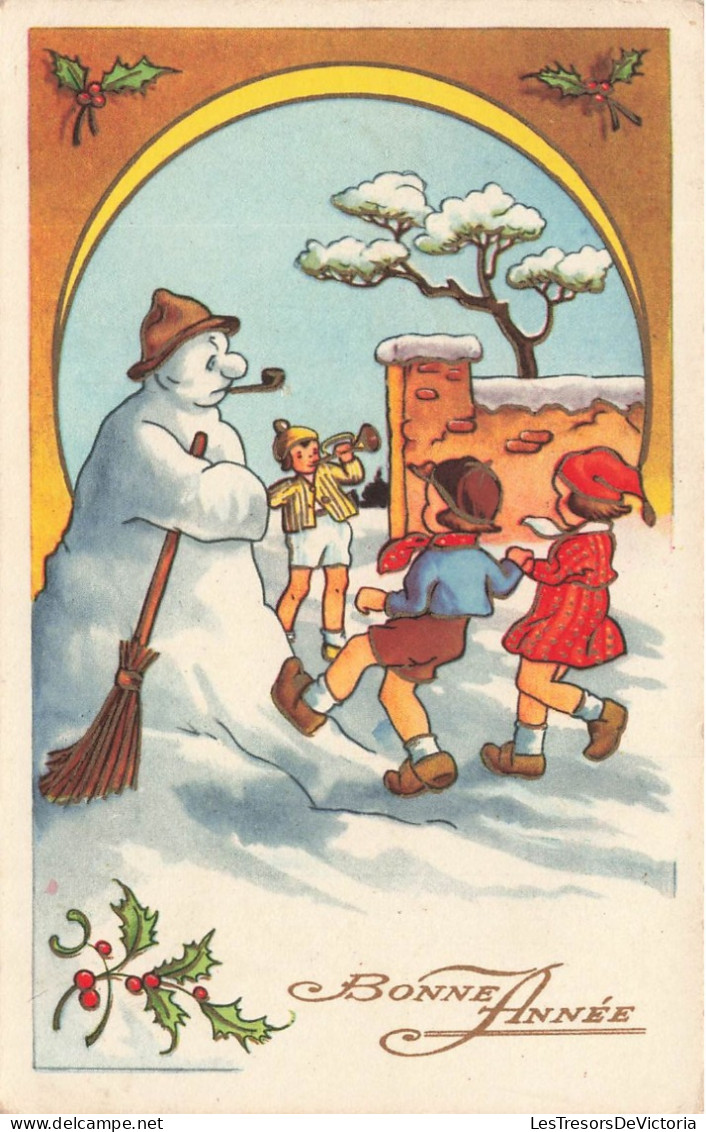 FETES ET VOEUX - Nouvel An - Des Enfants Jouant Dans La Neige - Colorisé - Carte Postale Ancienne - Nouvel An