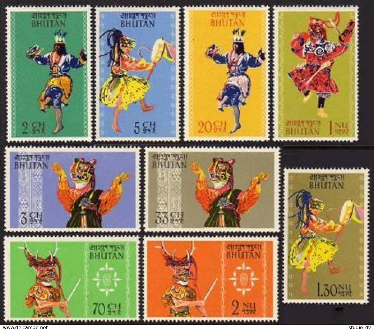 Bhutan 15-23, MNH. Michel 22-30. Bhutanese Dancers, 1964. - Bhutan
