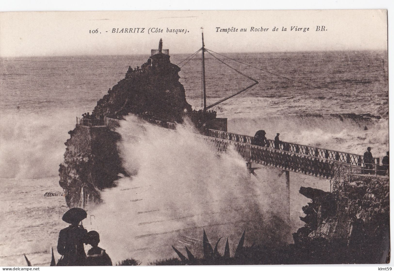 Biarritz - Tempête Au Rocher De La Vierge - Biarritz