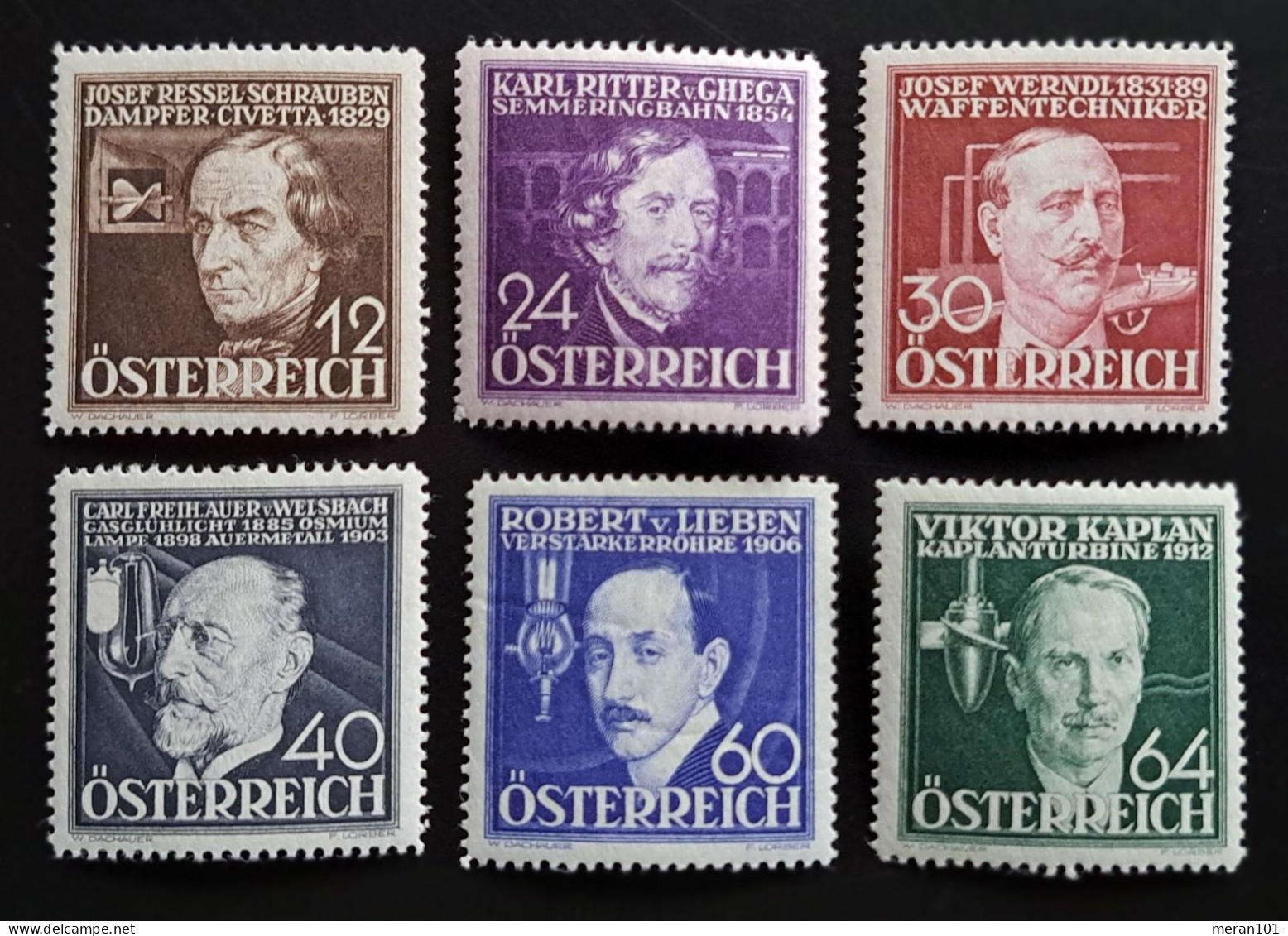 Österreich 1936, Mi 632-37 "Erfinder" MNH(postfrisch) - Unused Stamps