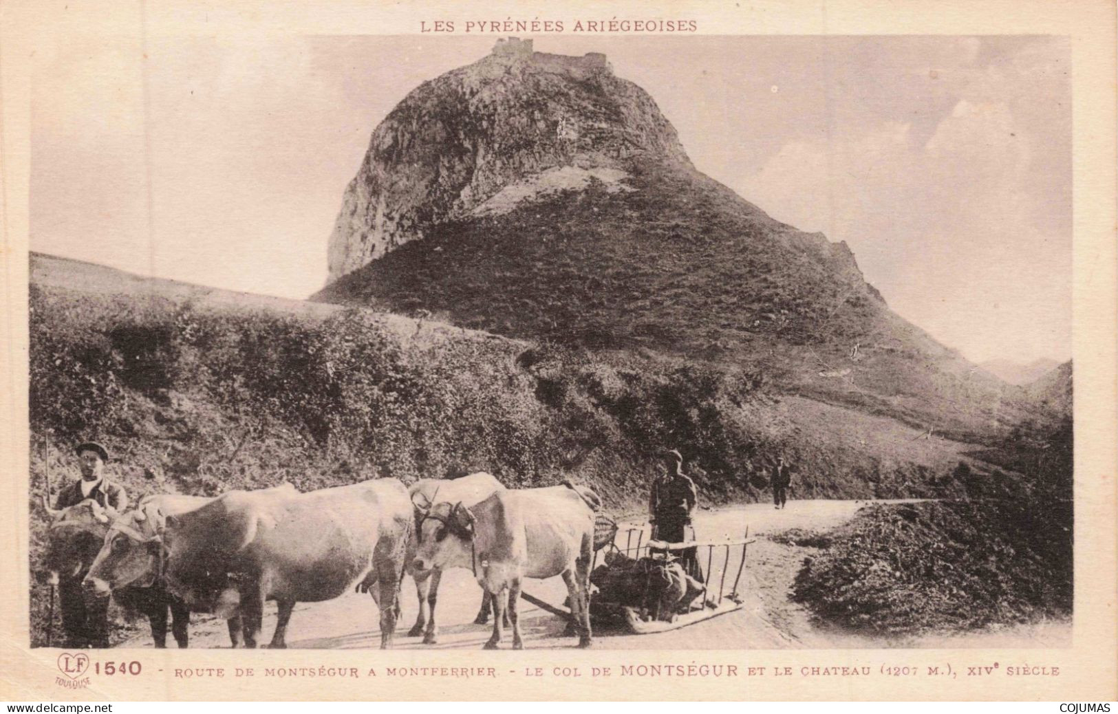 09 - MONTSEGUR A MONTFERRIER _S28822_ Route - Le Col De Montségur Et Le Château - Agriculture - Autres & Non Classés