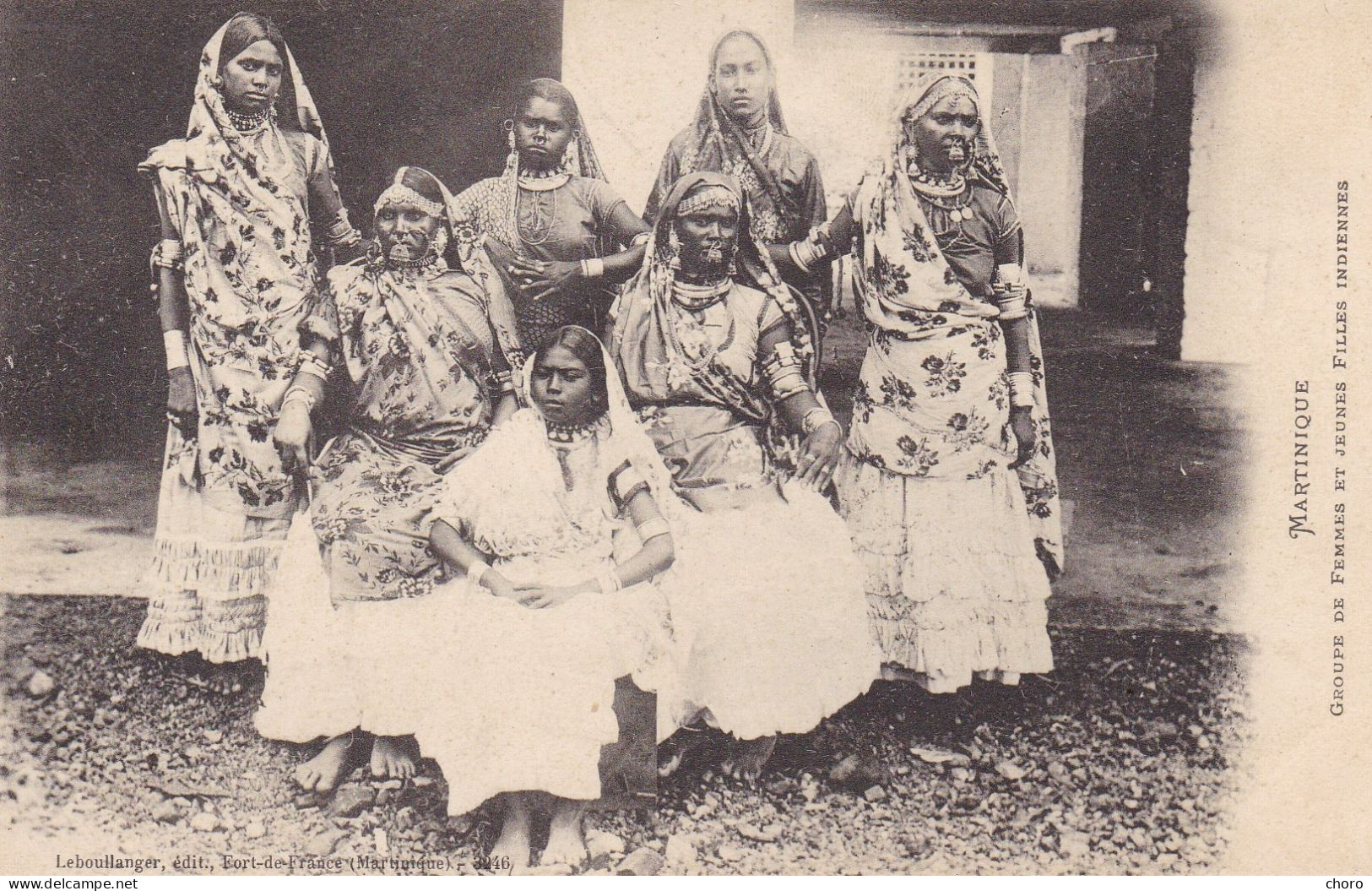 MARTINIQUE - GROUPE DE FEMMES ET JEUNES FILLES INDIENNES - Altri & Non Classificati