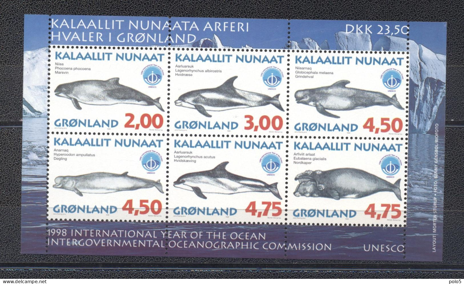 Groenland 1998- Whales M/Sheet - Ongebruikt