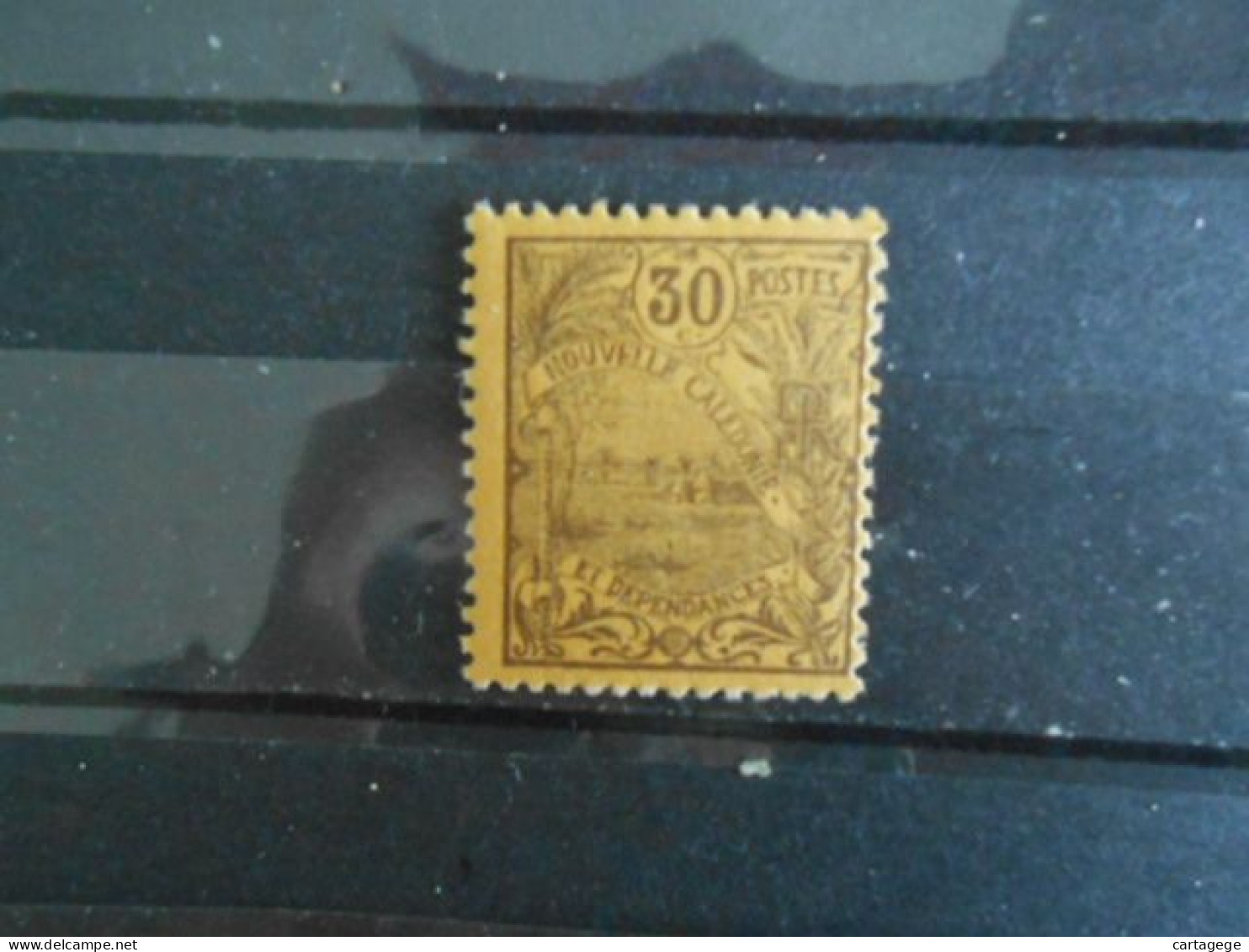 NOUVELLE-CALEDONIE YT 96 PORT DE NOUMEA 30c. Brun-lilas S.orange** - Unused Stamps