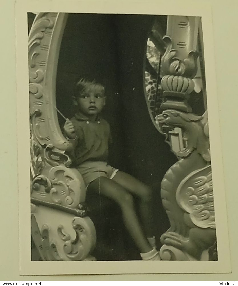 A Boy In A Decorative Carriage - Anonymous Persons