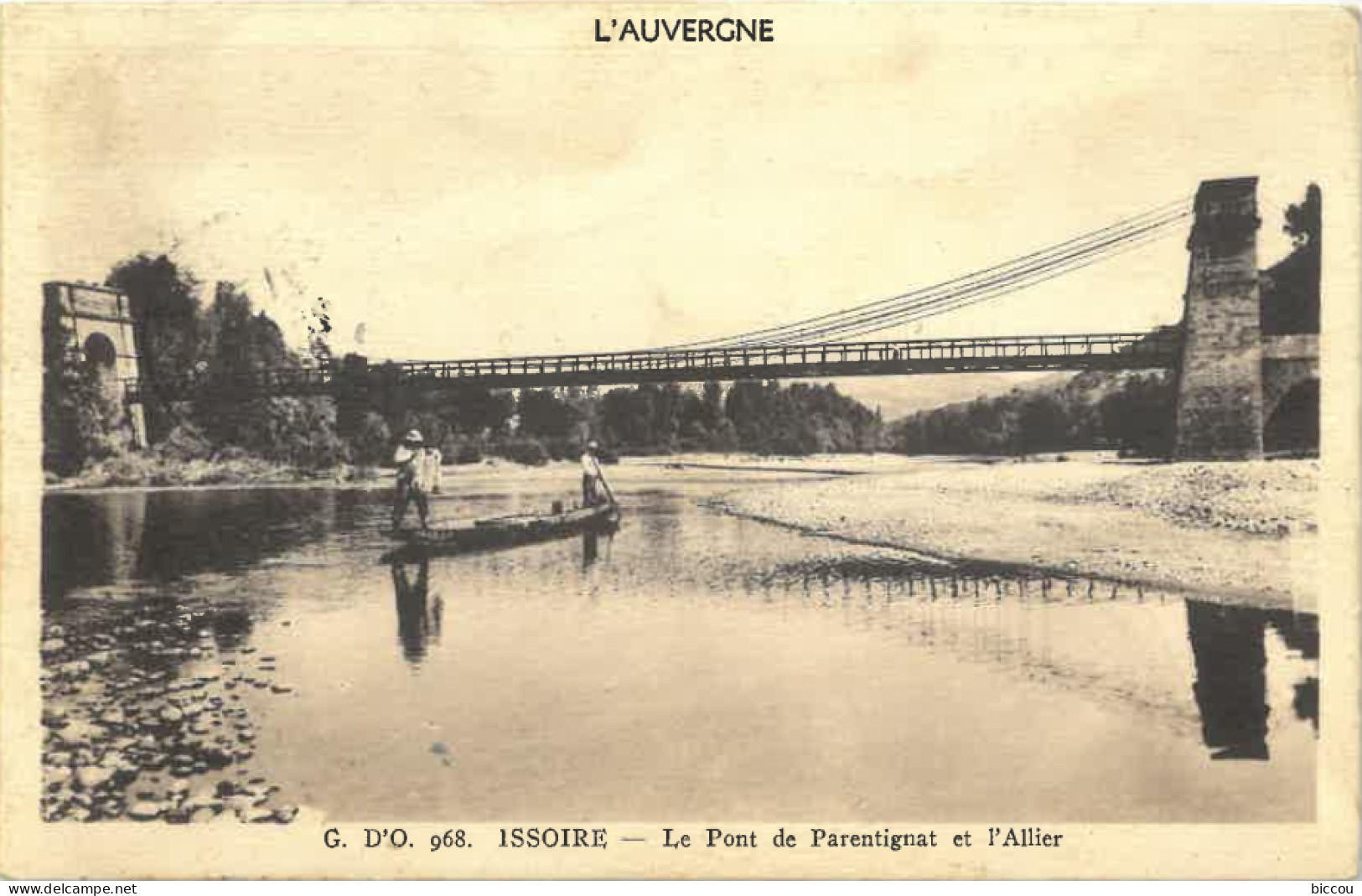 Cp ISSOIRE 63 - Le Pont De Parentignat Et L'Allier N° 968 Franchise Militaire (barque) - Issoire