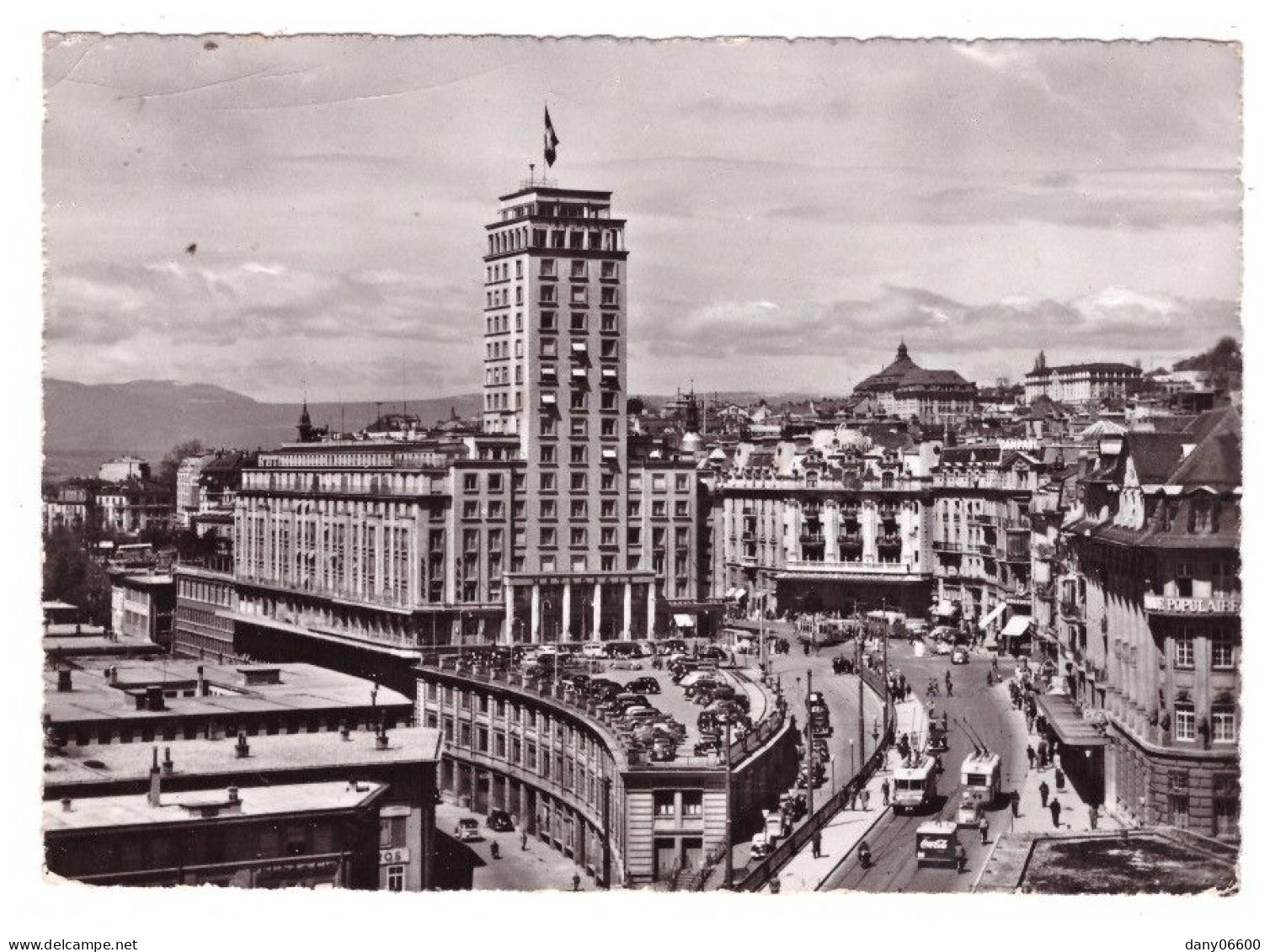 LAUSANNE Le Grand Pont Et La Tour Métropole Bel Air (carte Photo) - Other & Unclassified