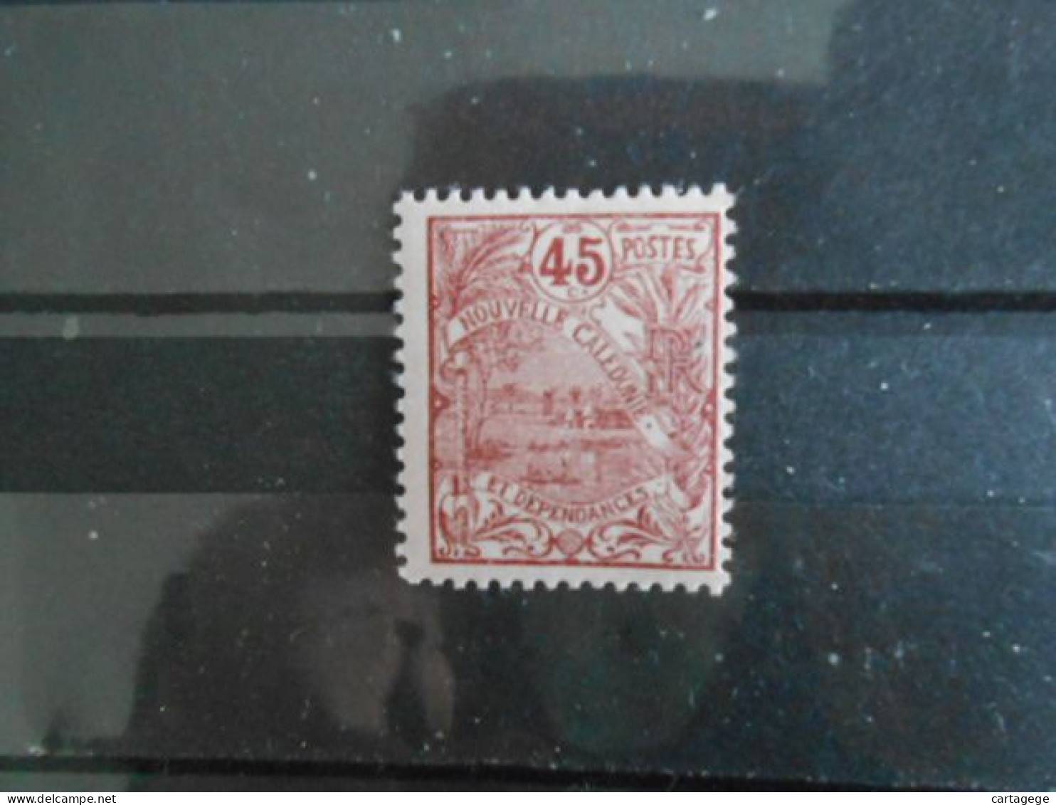 NOUVELLE-CALEDONIE YT 99 PORT DE NOUMEA 45c. Brun-rouge S.lilacé* - Unused Stamps