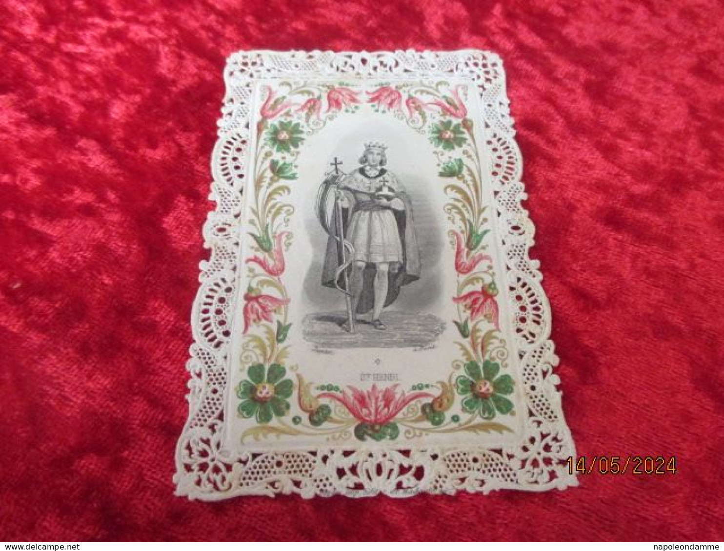 Holy Card Lace,kanten Prentje, Santino, St Henri, Edit Dopter - Devotion Images