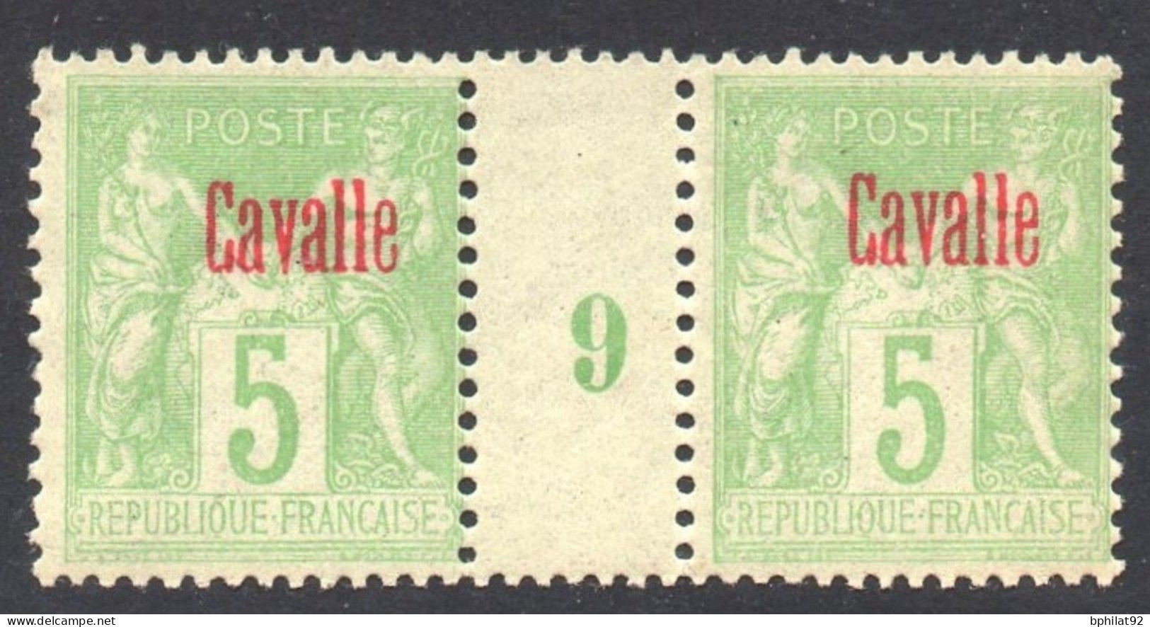 !!! CAVALLE, PAIRE DU N°2 AVEC MILLESIME 9 (1899) NEUF ** - Ungebraucht