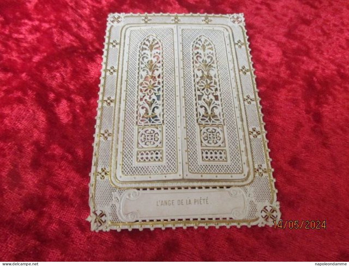 Holy Card Lace,kanten Prentje, Santino, L'Ange De La Piete - Devotion Images