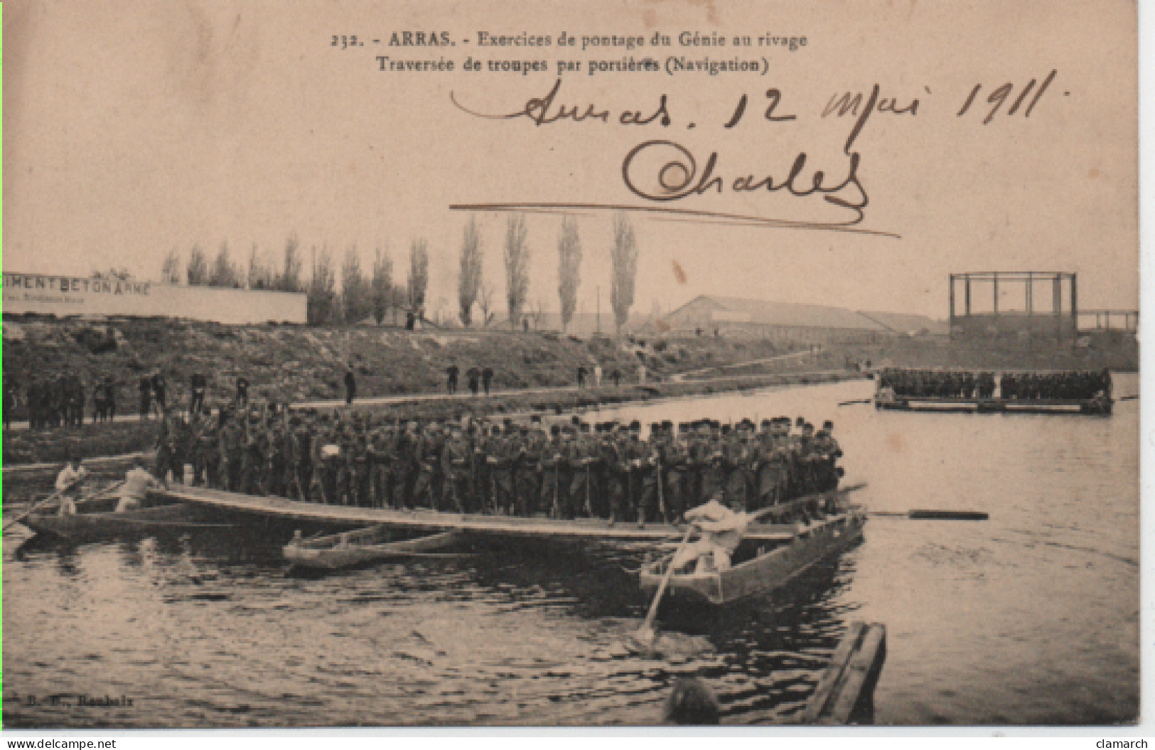 PAS DE CALAIS-Arras-Exercice De Pontage Du Génie Au Rivage-Traversée De Troupe Par Portières (Navigation) 232 - Arras