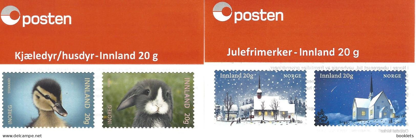 NORWAY, 2023, Booklets 225/226, Christmas - Domestic Animals - Postzegelboekjes