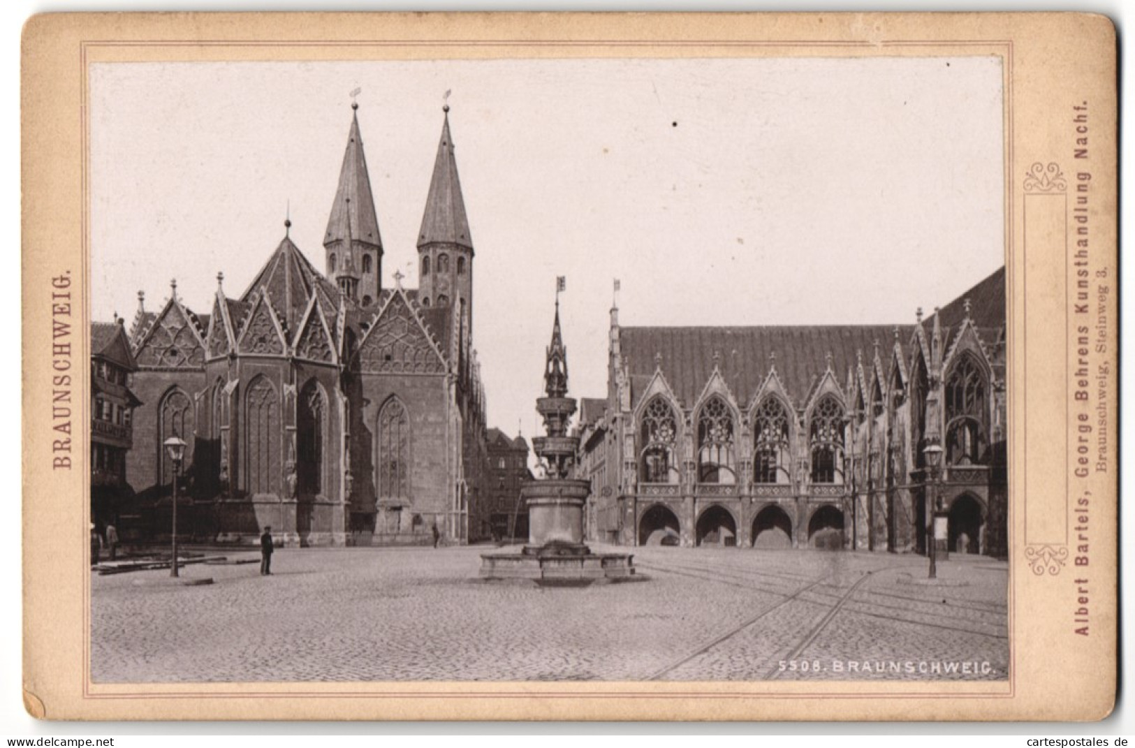 Fotografie Albert Bartels, Braunschweig, Ansicht Braunschweig, Platz Mit Brunnen Und Altenhaus, Rathaus  - Places
