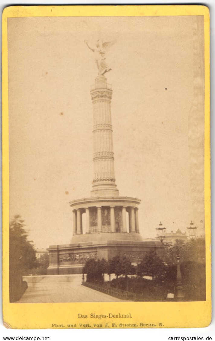 Fotografie J. F. Steihm, Berlin, Ansicht Berlin-Tiergarten, Blick Auf Die Siegessäule (Goldelse) Am Königsplatz, 1892  - Places
