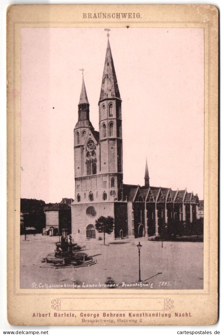 Fotografie Albert Bartels, Braunschweig, Ansicht Braunschweig, St. Catharinenkirche Mit Löwenbrunnen  - Places