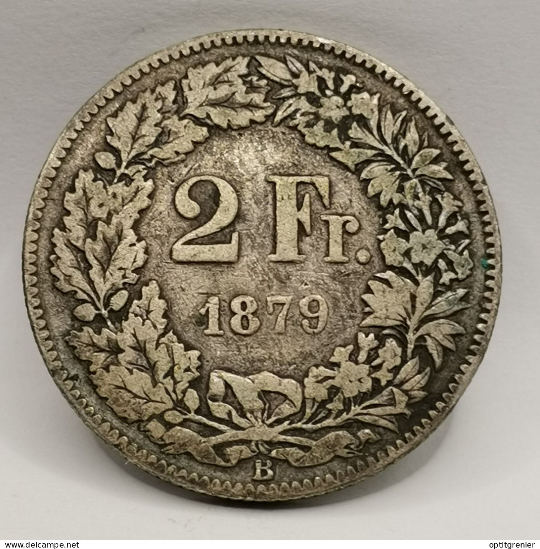 2 FRANCS SUISSE ARGENT 1879 B BERNE HELVETIA DEBOUT / SWITZERLAND SILVER - 2 Francs